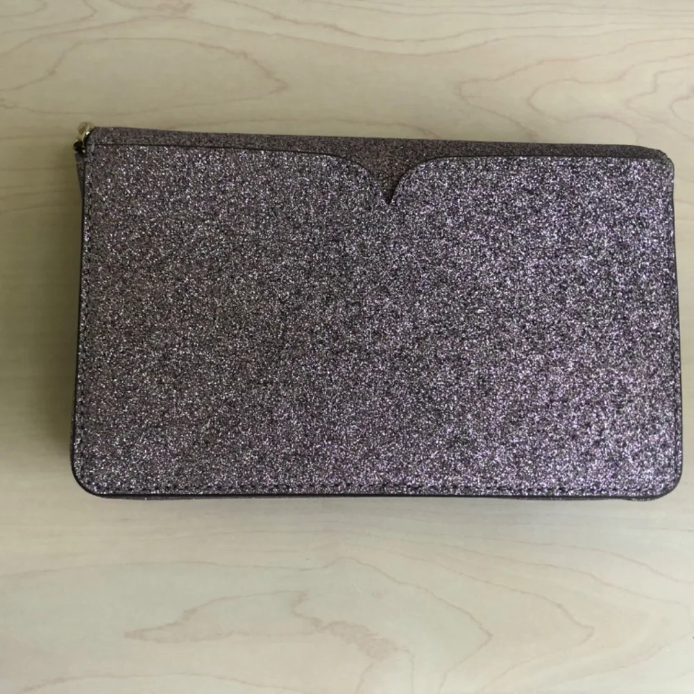 New Kate Spade Lilac Shimmer Crossbody Bag w/ Heart Closure & Kate Spade Clutch - Picture 3 of 11